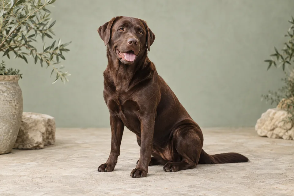 Labrador Retriever görünümünü temsil eden kahverengi köpek; yapay zekâ üretimi temsili görsel